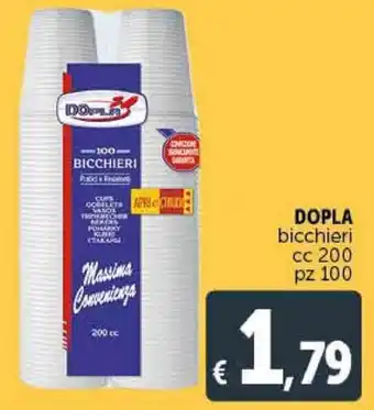 Deco Supermercati Dopla Bicchieri cc 200 pz 100 offerta