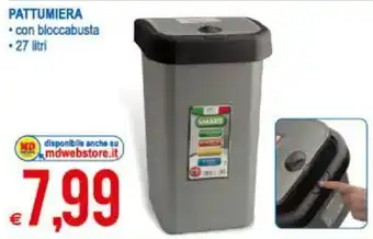 MD Discount Pattumiera 27 litri offerta