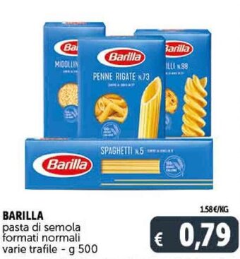 Deco Supermercati Barilla Pasta di Semola Formati Normali Varie Trafile - g 500 offerta