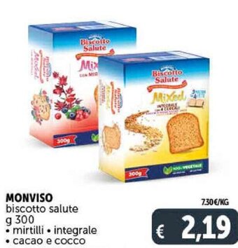 Deco Supermercati Monviso Biscotto Salute g 300 offerta
