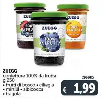Deco Supermercati Zuegg Confetture 100% da Frutta g 250 offerta