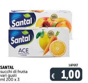 Deco Supermercati Santal Succhi di Frutta Vari Gusti ml 200 x 3 offerta