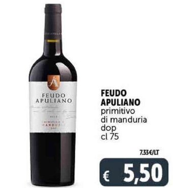 Deco Supermercati Feudo Apuliano Primitivo di Manduria DOP cl 75 offerta