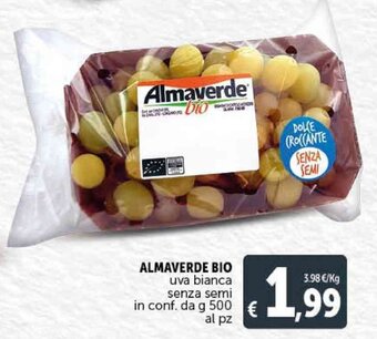 Deco Supermercati Almaverde Bio Uva Bianca Senza Semi In Conf. da g 500 offerta