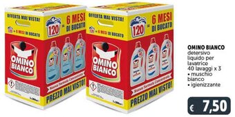 Deco Supermercati Omino Bianco Detersivo Liquido Per Lavatrice 40 Lavaggi x 3 offerta