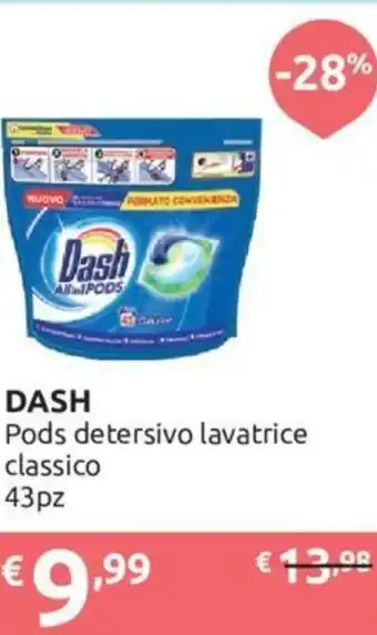 Ipersoap Dash Pods Detersivo Lavatrice Classico 43 pz offerta