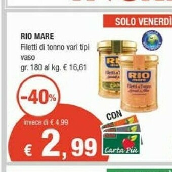 Crai Rio Mare Tonno Rio mare offerta
