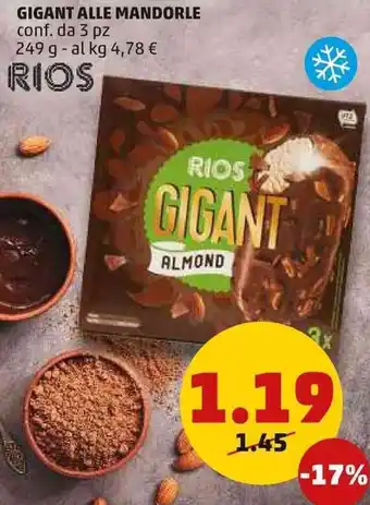 PENNY Rios Gigant Alle Mandorle 3 pz 249 g offerta
