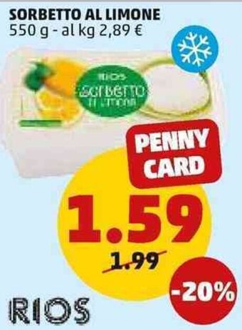 PENNY Rios Sorbetto al Limone 550 g offerta
