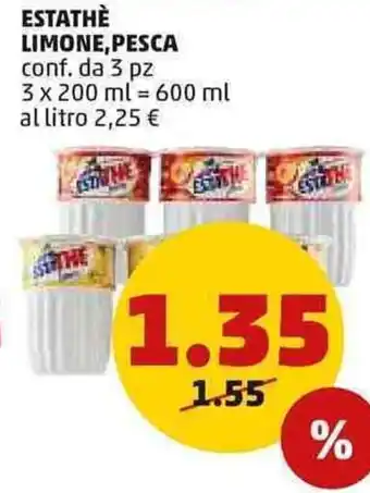 PENNY Estathè Limone, Pesca 600 ml offerta