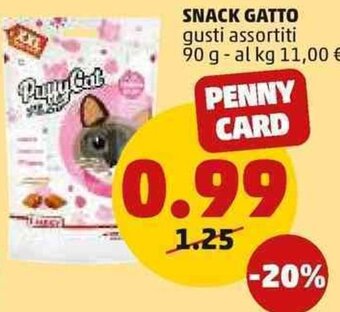 PENNY Snack Gatto gusti assortiti 90 g offerta