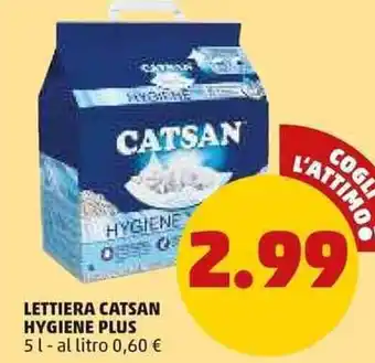 PENNY Catsan Lettiera Hygiene Plus 5 L offerta