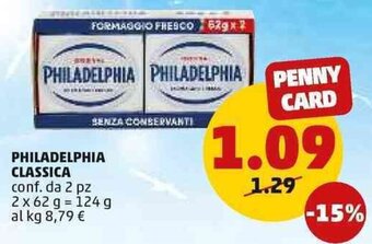 PENNY Philadelphia Classica 124 g offerta