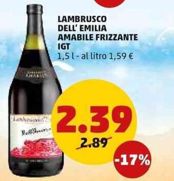 PENNY Lambrusco Dell' Emilia Amabile Frizzante IGT 1,5 L offerta