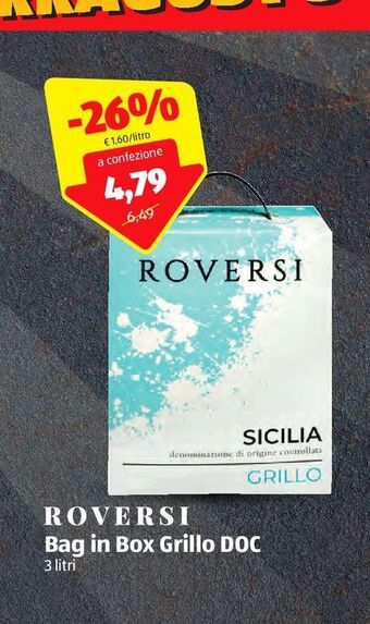 ALDI Roversi bag in box grillo doc 3 l offerta