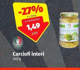 ALDI I colori del sapore carciofi interi 340 g offerta