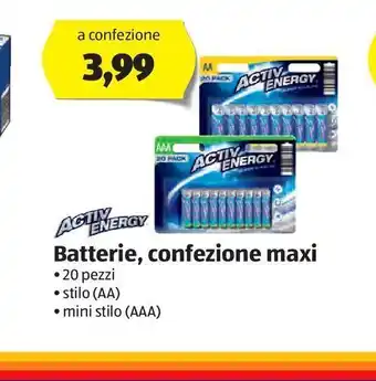 ALDI Batterie confezione maxi activ energy offerta