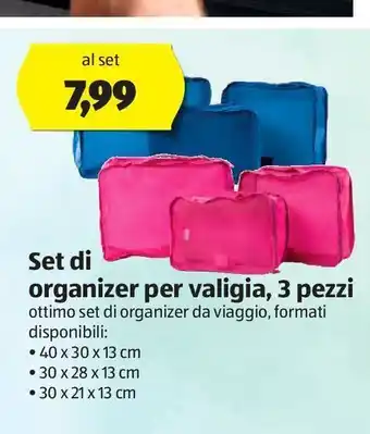 ALDI Set di organizer per valigia 3 pezzi offerta