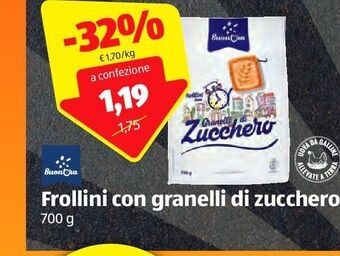 ALDI Buon ora frollini con granelli di zucchero 700 g offerta