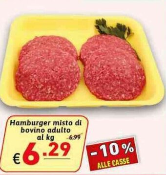Ipercarni Hamburger misto di bovino adulto offerta