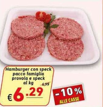Ipercarni Hamburger con speck pacco famiglia provola e speck offerta