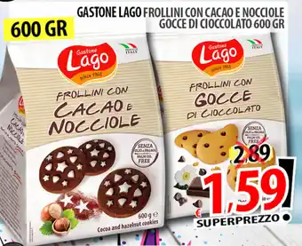 Il Genio Supermercato Gastone Lago Frollini Con Cacao E Nocciole Gocce di Cioccolato 600 gr offerta