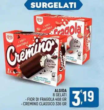 Ottimo Market Algida 8 Gelati Fior di Fragola 408 gr, Cremino Classico 336 gr offerta