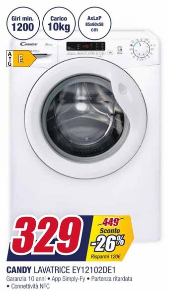 Trony Candy Lavatrice EY12102DE1 offerta