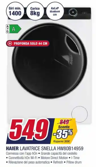 Trony Haier Lavatrice Snella HW80B14959 offerta