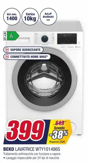 Trony Beko Lavatrice WTY101486S offerta