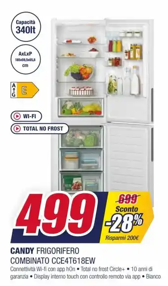 Trony Candy Frigorifero Combinato CCE4T618EW offerta