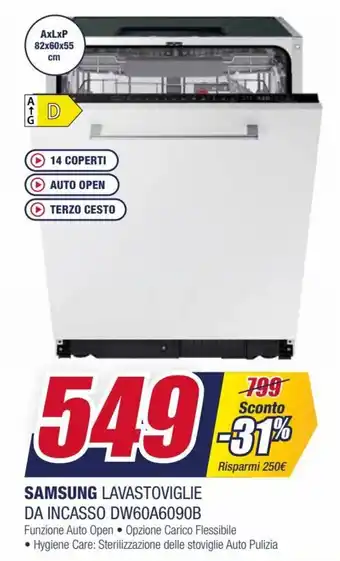Trony Samsung Lavastoviglie da incasso DW60A6090B offerta