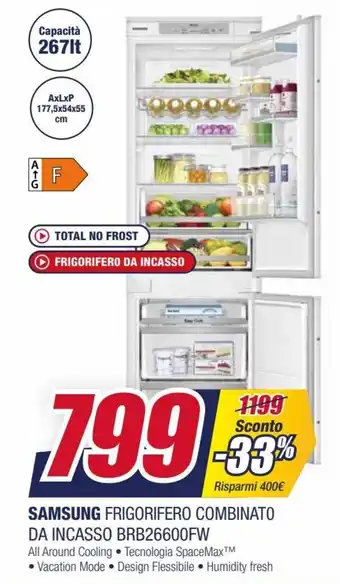 Trony Samsung Frigorifero Combinato Da Incasso BRB26600FW offerta