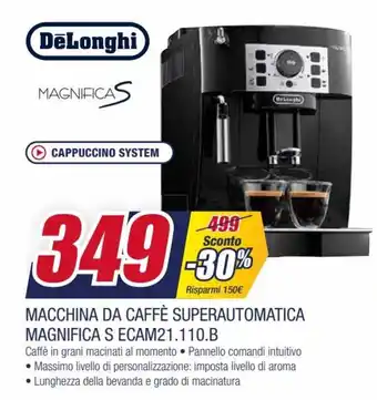 Trony DeLonghi Macchina Da Caffè Superautomatica Magnifica S ECAM21.110.B offerta