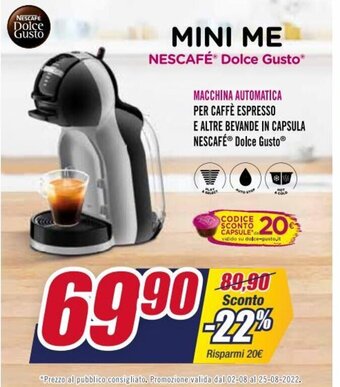 Trony Nescafé Dolce Gusto Macchina Automatica offerta