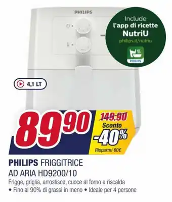 Trony Philips Friggitrice AD Aria HD9200/10 offerta
