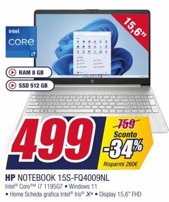 Trony HP Notebook 15S-FQ4009NL offerta