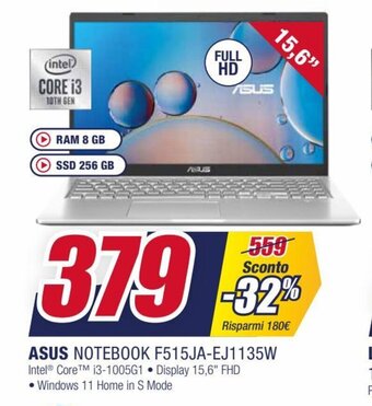 Trony Asus Notebook F515JA-EJ1135W offerta