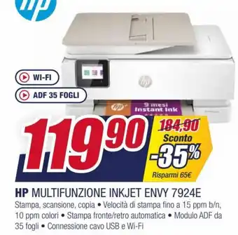 Trony HP Multifunzione Inkjet Envy 7924E offerta