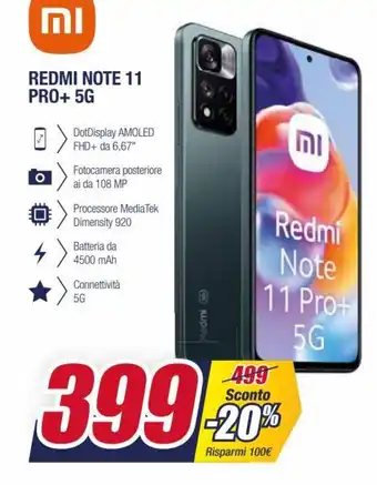 Trony Redmi Note 11 Pro+ 5G offerta