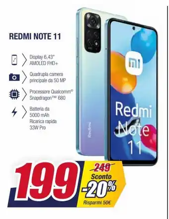 Trony Redmi Note 11 offerta