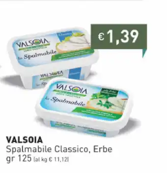 Prezzemolo e Vitale Valsoia Spalmabile Classico, Erbe 125gr offerta