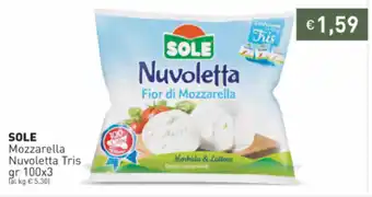 Prezzemolo e Vitale Sole Mozzarella Nuvoletta Tris 100gr x 3 offerta