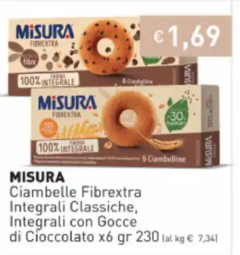 Prezzemolo e Vitale Misura Ciambelle Fibrextra Integrali Classiche, Integrali con Gocce di Cioccolato x6 230gr offerta