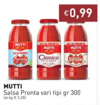 Prezzemolo e Vitale Mutti Salsa Pronta vari tipi 300gr offerta