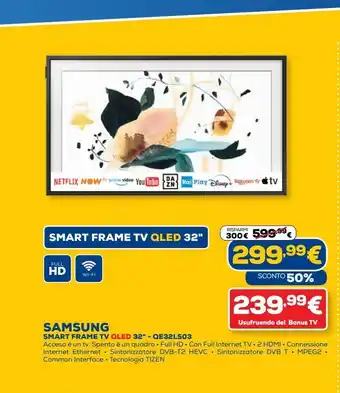 Euronics Samsung smart frame tv oled 32 '' offerta