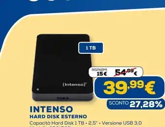 Euronics Intenso had disk esterno offerta