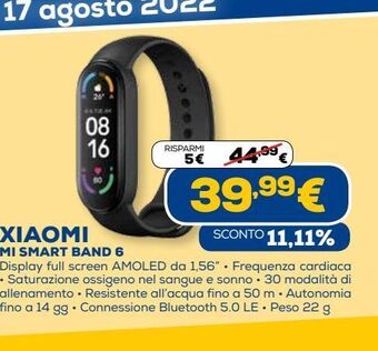Euronics Xiaomi mi smart band 6 offerta
