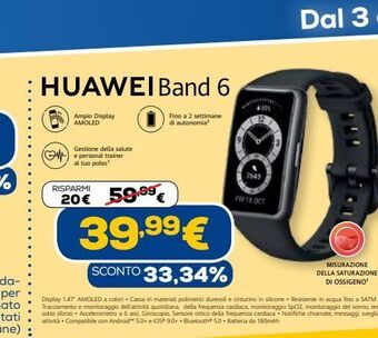 Euronics Huawei band 6 offerta