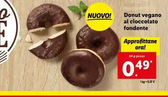Lidl Donut vegano al cioccolato offerta